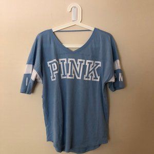 PINK V-neck Short-sleeve Tee